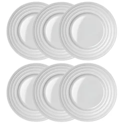 6 Platos Lines Ø27 cm, blanco