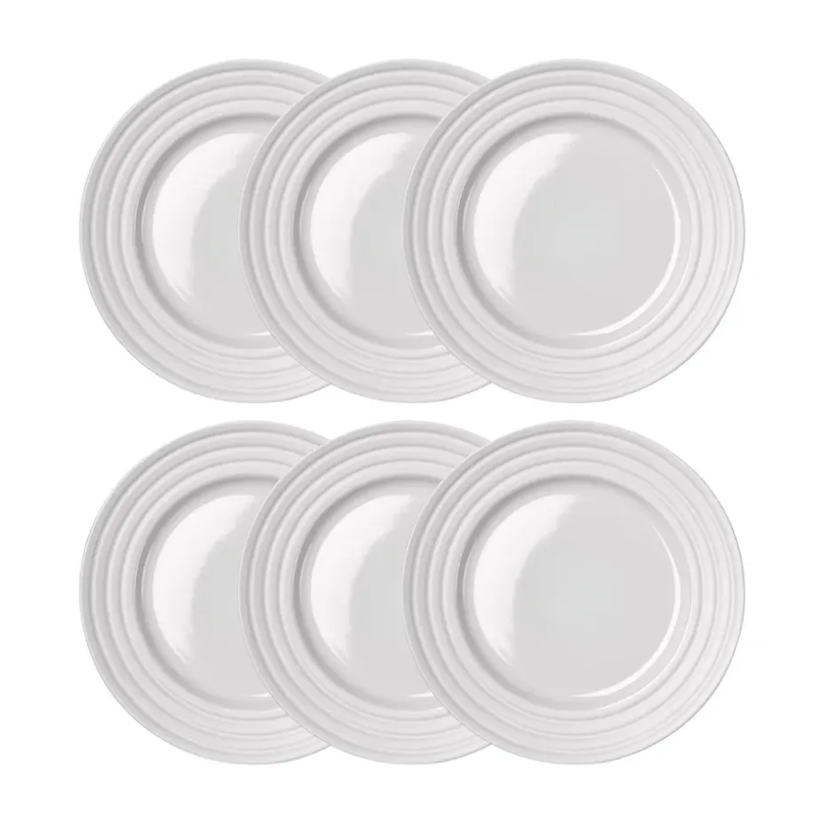 6 Platos Lines Ø21 cm, blanco