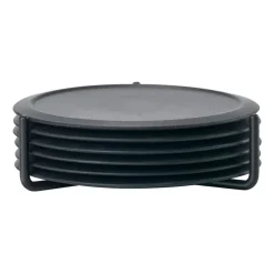 6 Posavasos con soporte Singles, Black