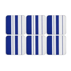 6 Posavasos de cristal Steccato 10,5 cm, Azul-blanco