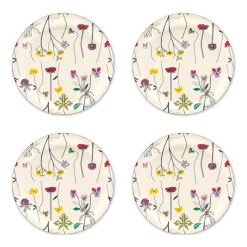 4 Posavasos Herbarium Ø11 cm, Off-white