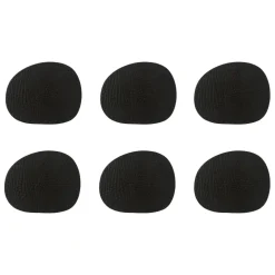 6 Posavasos Raw cuero, Black buffalo (negro)