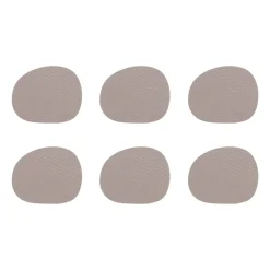 6 Posavasos Raw cuero, Dusty rose (rosa)