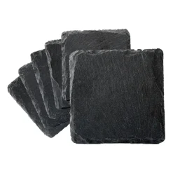 6 Posavasos Skiffer, negro