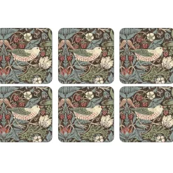 6 Posavasos Strawberry Thief, marrón