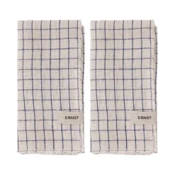 2 Servilletas a cuadros Ernst 40x40 cm, Azul-beige