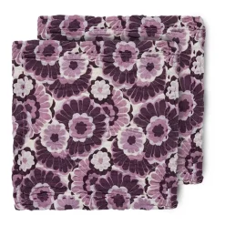 2 Servilletas de algodón Floral 30x30 cm, Burgundy