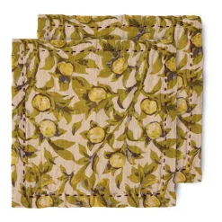 2 Servilletas de algodón Mediterranean 30x30 cm, Olive