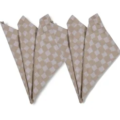 2 Servilletas de tela Checki, Beige