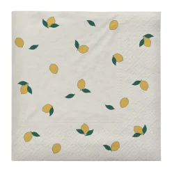22 Servilletas Lemon 33x33 cm, Off white-yellow