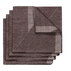 4 Servilletas Metric 47x47 cm, marrón-blanco