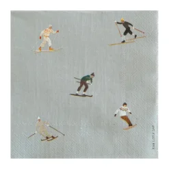 25 Servilletas Skiers, Grey