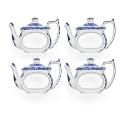 4 servilleteros Blue Italian, Azul-blanco