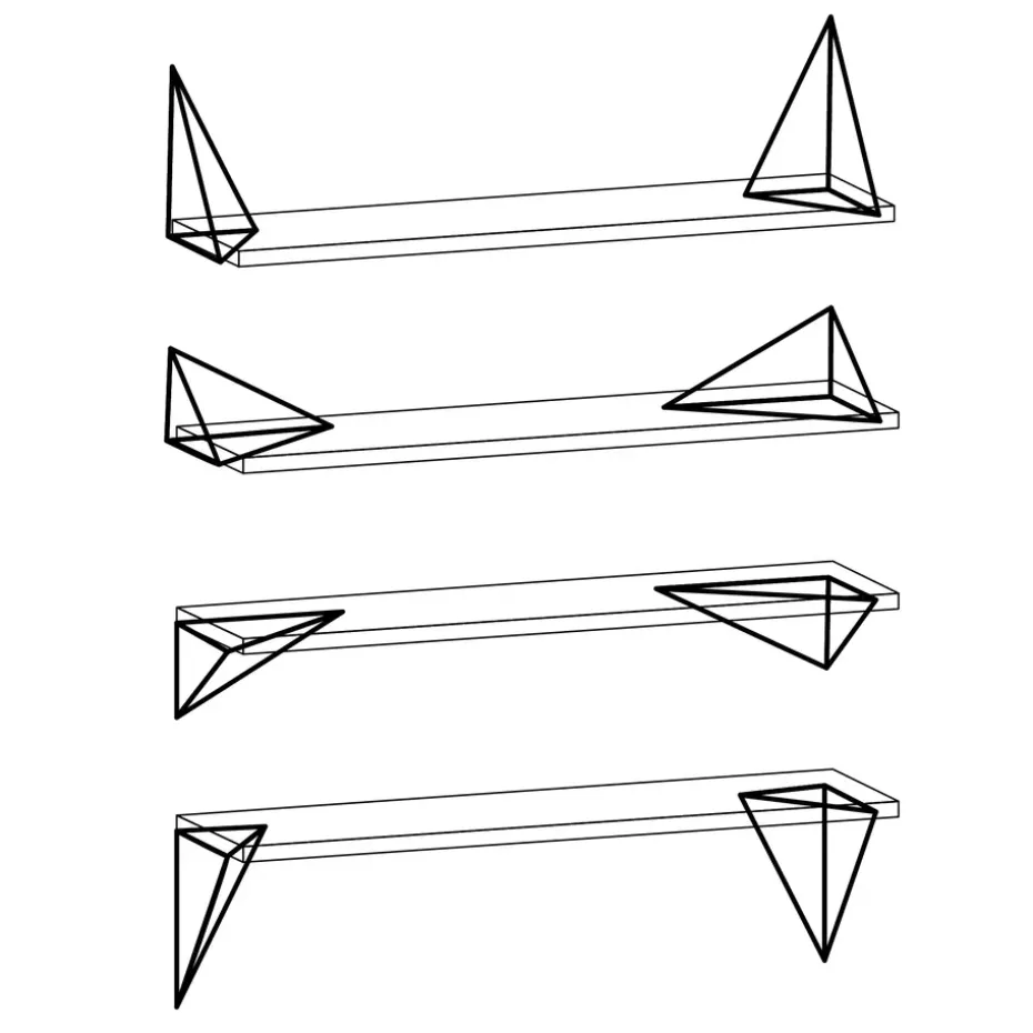 2 Soportes para balda Pythagoras, negro