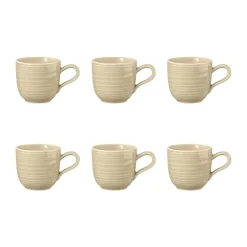 6 Tazas espresso Terra 9 cl, Sand Beige