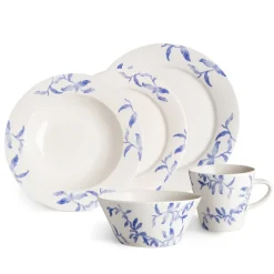 4 Tazas Havspil 30 cl, azul-blanco