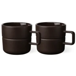 2 Tazas Lines 50 cl, marrón