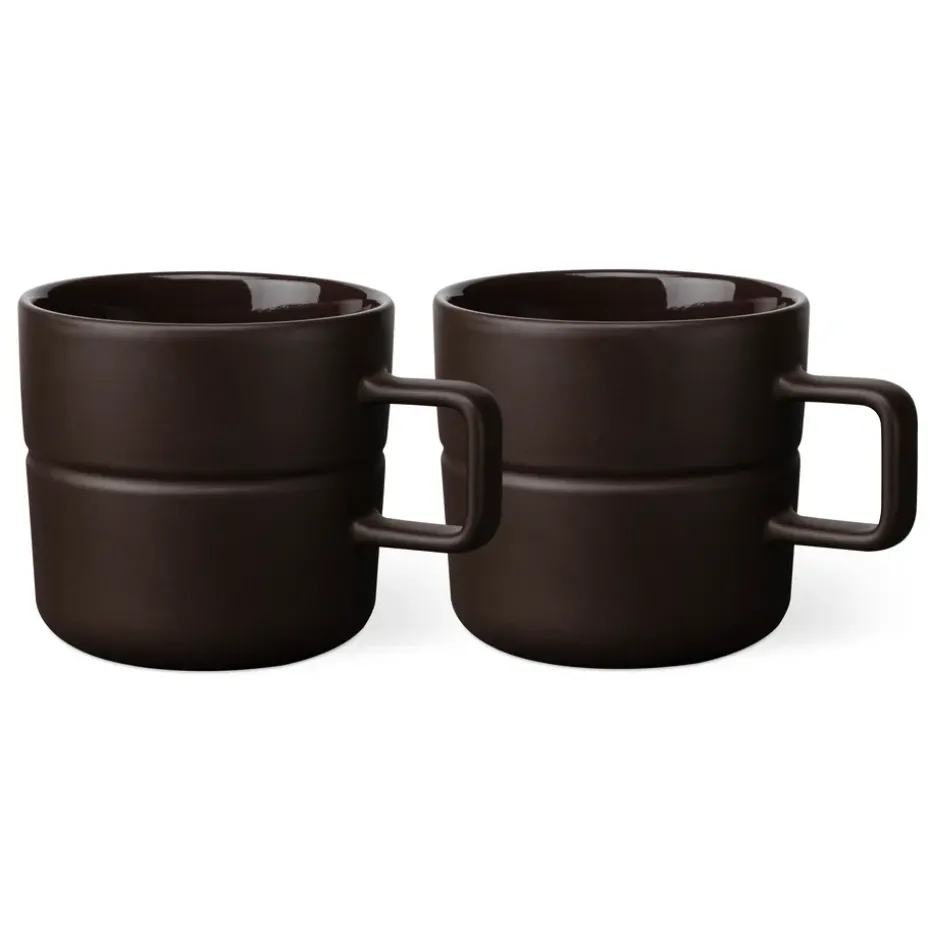 2 Tazas Lines 50 cl, marrón