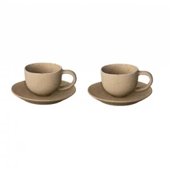2 Tazas para café espresso Kumi con plato 6 cl, Fungi