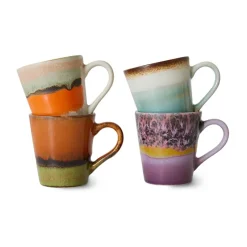 4 Tazas 70's espresso, Retro