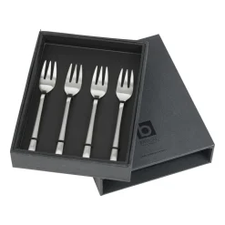 4 Tenedores para tarta Hune, Brushed satin