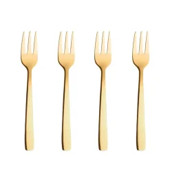 4 Tenedores para tarta Raw, Dorado