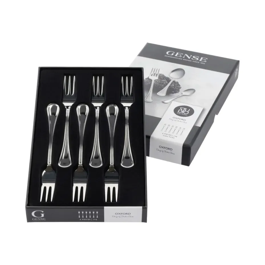 6 Tenedors para tarta Oxford, acero inoxidable