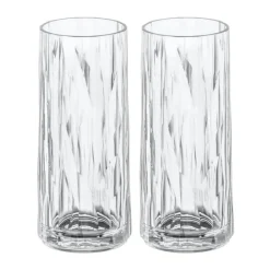 2 Vasos alargados Club No. 3 plástico 25 cl, Cristal transparente