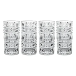 4 Vasos alargados Ethno 43,4 cl, transparente