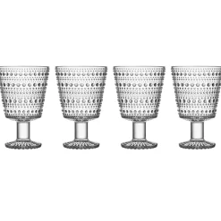 4 Vasos con pie Kastehelmi 26 cl, Transparente