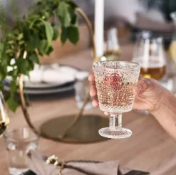 4 Vasos con pie Kastehelmi 26 cl, Transparente