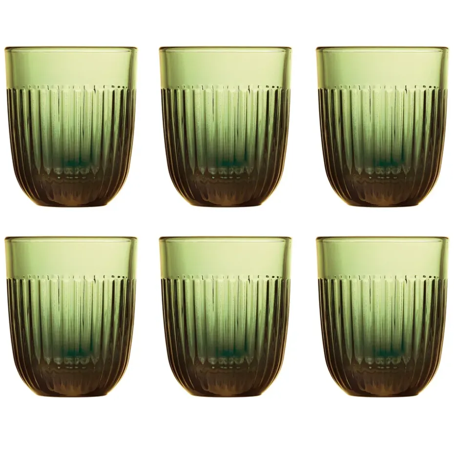 6 Vasos de agua Ouessant 29 cl, Verde oliva