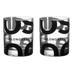 2 Vasos Salong Betong DOF 35 cl, Transparente-negro