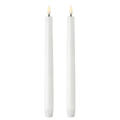 2 Velas alargadas LED Uyuni blanco, 25,2 cm