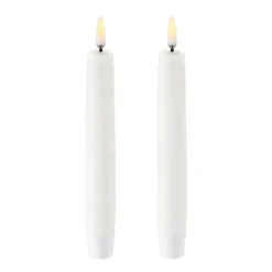 2 Velas alargadas LED Uyuni blanco, 15,5 cm