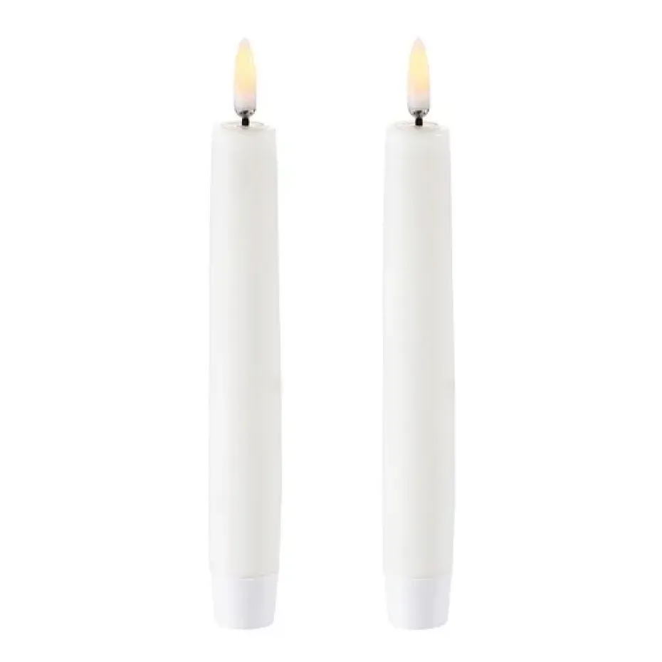 2 Velas alargadas LED Uyuni blanco, 15,5 cm