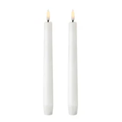 2 Velas alargadas LED Uyuni blanco, 20,5 cm