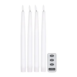 4 Velas LED Bright 28,5 cm con control remoto, blanco