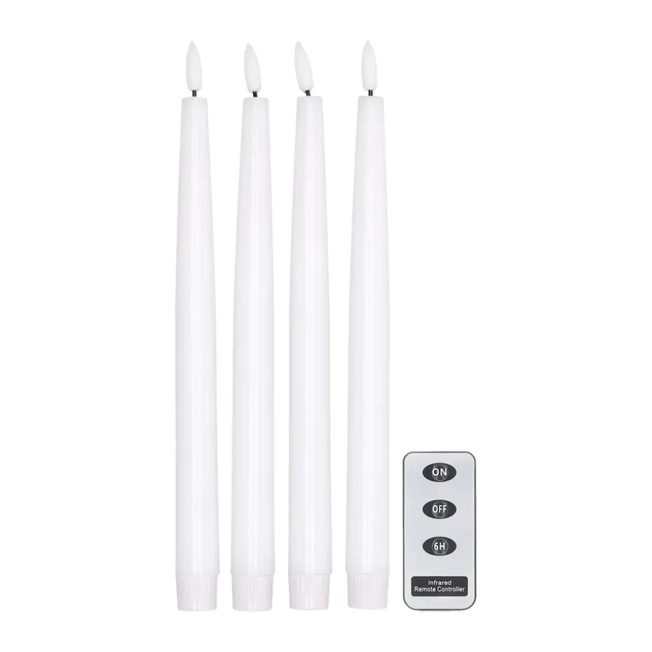4 Velas LED Bright 28,5 cm con control remoto, blanco