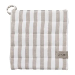 Agarradera Ernst rayas anchas 23x25 cm, Beige-blanco a rayas