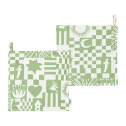 Agarraderas Moomin Party 22x22 cm 2-pack, Verde