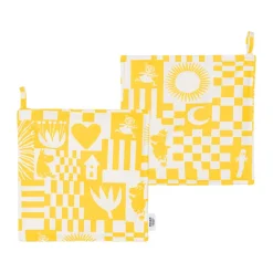 Agarraderas Moomin Party 22x22 cm 2-pack, Amarillo