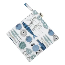 Agarrador Picknick 23x23 cm estampado pequeño, Azul-beige