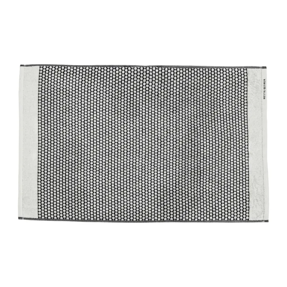 Alfombra de baño Grid 50x80 cm, Negro-off white