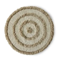 Alfombra de baño HK Living Ø80 cm, Cream
