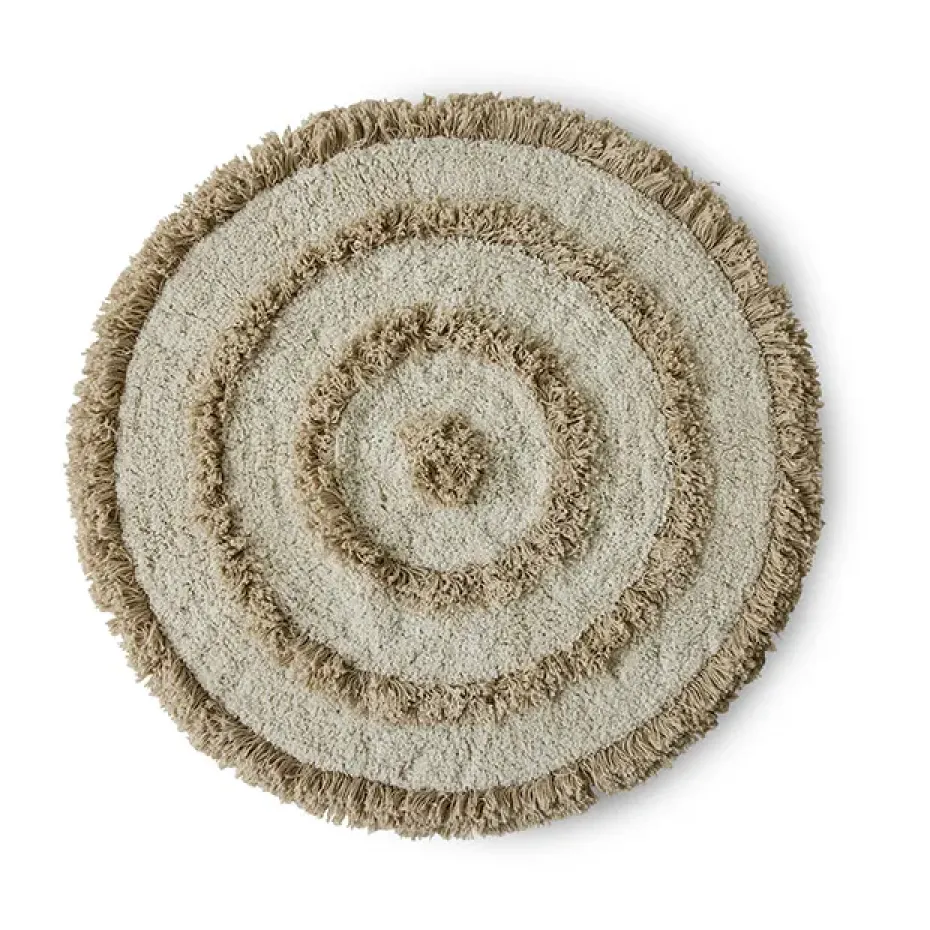 Alfombra de baño HK Living Ø80 cm, Cream