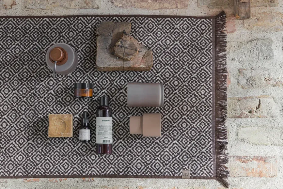 Alfombra de baño Morocco 50x80 cm, Chocolate-off-white