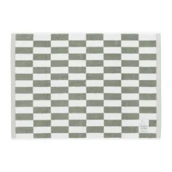 Alfombra de baño Mumin 50x70 cm, Cuadros verde-blanco