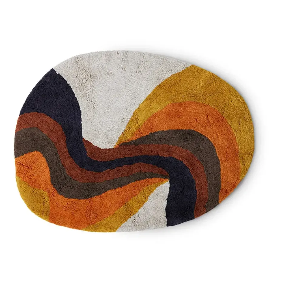 Alfombra de baño Retro swirl 90x120 cm, Retro multicolours
