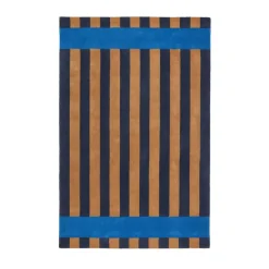 Alfombra de lana Aisles, Azul, 170x240 cm